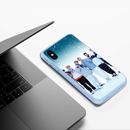 Чехол iPhone XS Max матовый Stray Kids winter / 3D-Голубой – фото 3