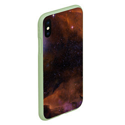 Чехол iPhone XS Max матовый Космос и множество звёзды, цвет: 3D-салатовый — фото 2