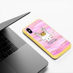 Чехол iPhone XS Max матовый Принцесса зайка с короной, цвет: 3D-желтый — фото 2