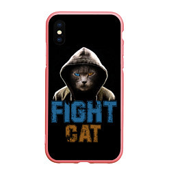 Чехол iPhone XS Max матовый Бойцовский клуб : бойцовский кот, цвет: 3D-баблгам