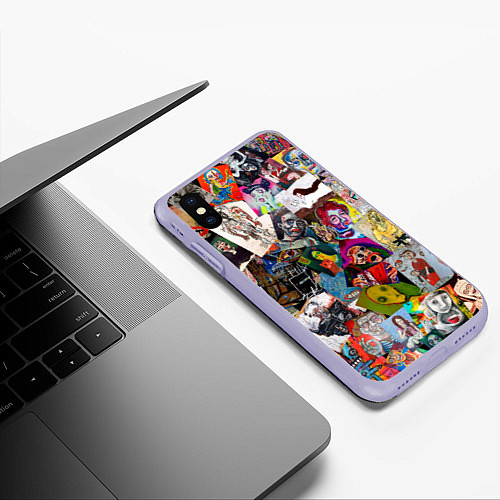 Чехол iPhone XS Max матовый Art Trash / 3D-Светло-сиреневый – фото 3