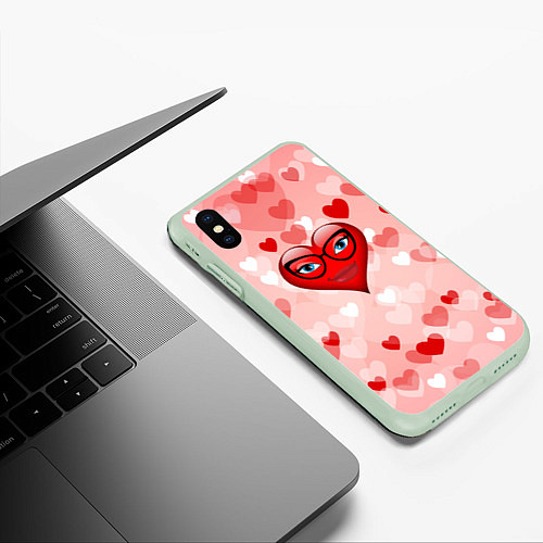Чехол iPhone XS Max матовый Женское сердце / 3D-Салатовый – фото 3
