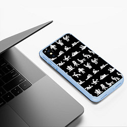 Чехол iPhone XS Max матовый Камасутра - позы любви, цвет: 3D-голубой — фото 2