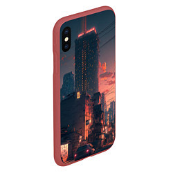 Чехол iPhone XS Max матовый Киото на закате, цвет: 3D-красный — фото 2