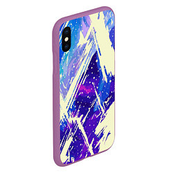 Чехол iPhone XS Max матовый Синие и фиолетовые мазки краски, цвет: 3D-фиолетовый — фото 2