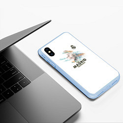 Чехол iPhone XS Max матовый Karim Benzema - Real Madrid, цвет: 3D-голубой — фото 2
