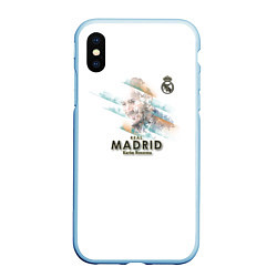 Чехол iPhone XS Max матовый Karim Benzema - Real Madrid, цвет: 3D-голубой