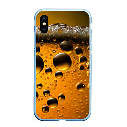 Чехол iPhone XS Max матовый Пиво пенное светлое, цвет: 3D-голубой