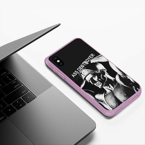 Чехол iPhone XS Max матовый Уничтожитель / 3D-Сиреневый – фото 3