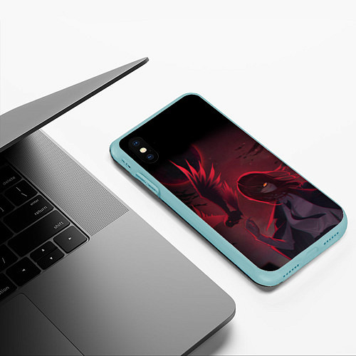 Чехол iPhone XS Max матовый Макима и вороны / 3D-Мятный – фото 3