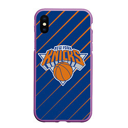 Чехол iPhone XS Max матовый Нью-Йорк Никс - НБА, цвет: 3D-фиолетовый
