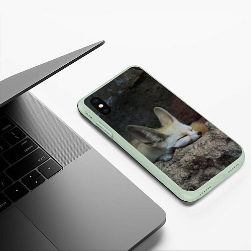 Чехол iPhone XS Max матовый Фенек / 3D-Салатовый – фото 3