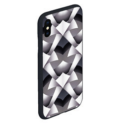 Чехол iPhone XS Max матовый Абстрактный геометрический узор с элементами фэнте, цвет: 3D-черный — фото 2