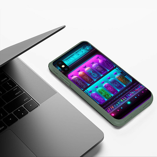 Чехол iPhone XS Max матовый Волшебный бар / 3D-Темно-зеленый – фото 3