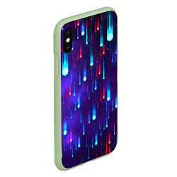 Чехол iPhone XS Max матовый Neon rain, цвет: 3D-салатовый — фото 2