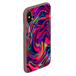 Чехол iPhone XS Max матовый Яркие волны, цвет: 3D-коричневый — фото 2