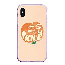 Чехол iPhone XS Max матовый Рич пич - богатый персик, цвет: 3D-сиреневый