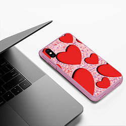 Чехол iPhone XS Max матовый Для любимых, цвет: 3D-розовый — фото 2