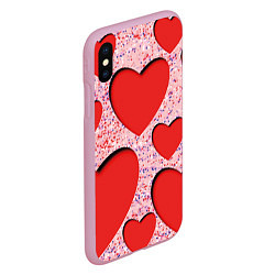 Чехол iPhone XS Max матовый Для любимых, цвет: 3D-розовый — фото 2