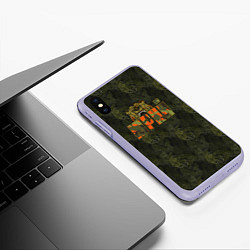 Чехол iPhone XS Max матовый Юрий камуфляж, цвет: 3D-светло-сиреневый — фото 2