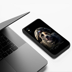Чехол iPhone XS Max матовый Стаффордширский терьер солдат, цвет: 3D-черный — фото 2