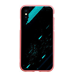 Чехол iPhone XS Max матовый Abstraction Line blue, цвет: 3D-баблгам
