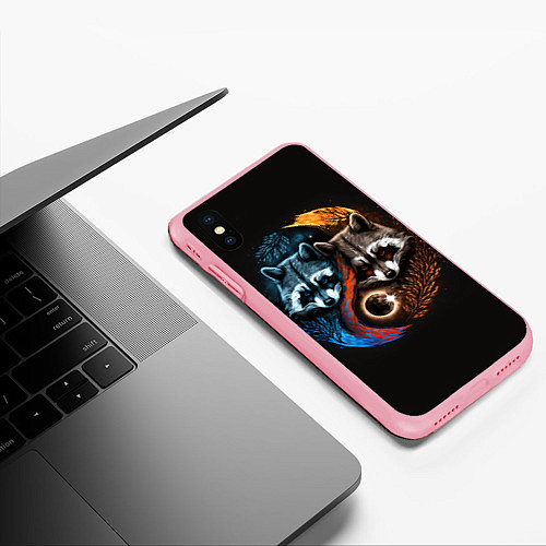 Чехол iPhone XS Max матовый Инь-янь еноты / 3D-Баблгам – фото 3