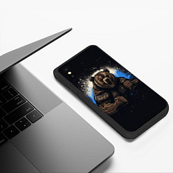 Чехол iPhone XS Max матовый Сильный медведь, цвет: 3D-черный — фото 2