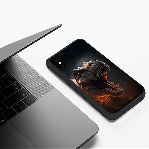 Чехол iPhone XS Max матовый The big dinosaur / 3D-Черный – фото 3