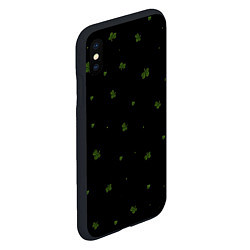Чехол iPhone XS Max матовый Четырехлистный клевер на черном фоне, цвет: 3D-черный — фото 2