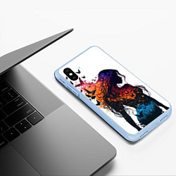 Чехол iPhone XS Max матовый Бабочки в животе, нейросеть, цвет: 3D-голубой — фото 2