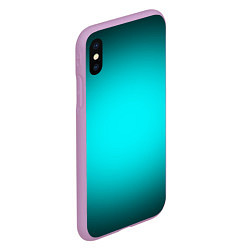 Чехол iPhone XS Max матовый Неоновый синий градиент, цвет: 3D-сиреневый — фото 2