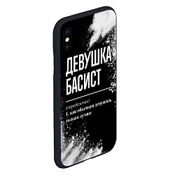 Чехол iPhone XS Max матовый Определение: девушка басист, цвет: 3D-черный — фото 2