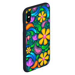 Чехол iPhone XS Max матовый Мандала на энергию - цветы, цвет: 3D-черный — фото 2