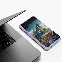 Чехол iPhone XS Max матовый Руины от нейросети, цвет: 3D-светло-сиреневый — фото 2
