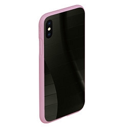 Чехол iPhone XS Max матовый Чёрные геометрические металлические листы, цвет: 3D-розовый — фото 2