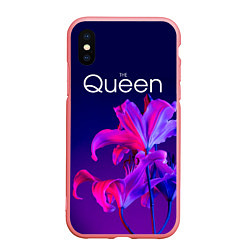 Чехол iPhone XS Max матовый The Queen Королева и цветы, цвет: 3D-баблгам