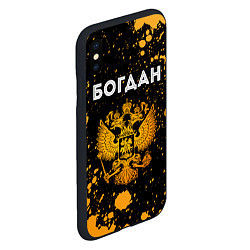 Чехол iPhone XS Max матовый Богдан и зологой герб РФ, цвет: 3D-черный — фото 2