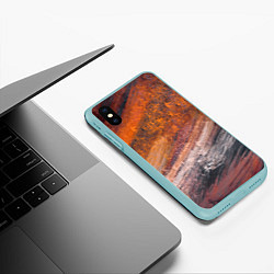 Чехол iPhone XS Max матовый Пустынный ветер, цвет: 3D-мятный — фото 2