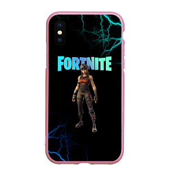 Чехол iPhone XS Max матовый Renegade Raider Fortnite, цвет: 3D-розовый