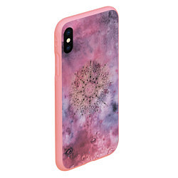 Чехол iPhone XS Max матовый Мандала гармонии, фиолетовая, космос, цвет: 3D-баблгам — фото 2