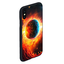 Чехол iPhone XS Max матовый Планета в огненном космосе, цвет: 3D-черный — фото 2