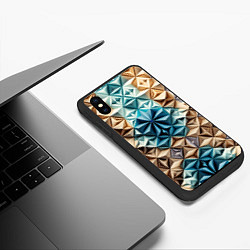 Чехол iPhone XS Max матовый Бумажный футуризм, цвет: 3D-черный — фото 2