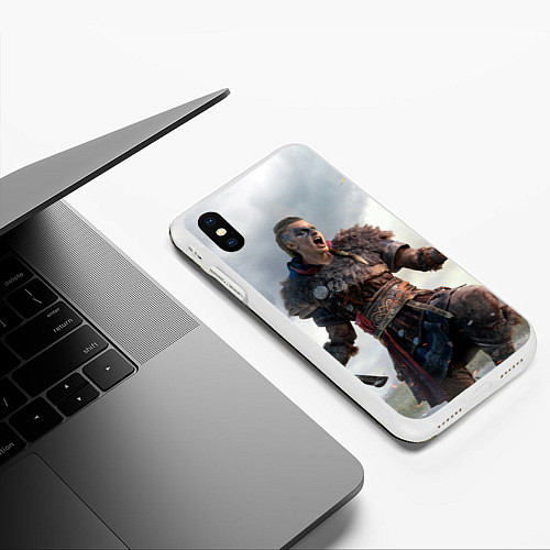 Чехол iPhone XS Max матовый Assassins Creed Эйвор / 3D-Белый – фото 3