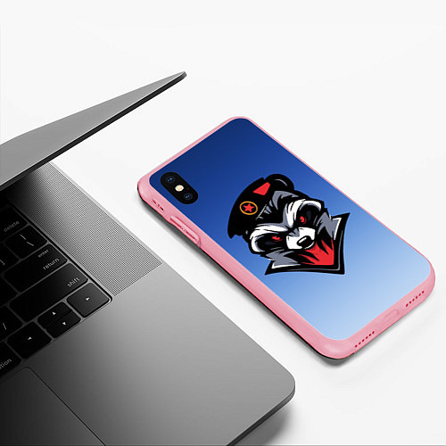 Чехол iPhone XS Max матовый Морпех-енот / 3D-Баблгам – фото 3