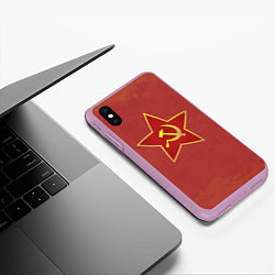 Чехол iPhone XS Max матовый Советская звезда, цвет: 3D-сиреневый — фото 2