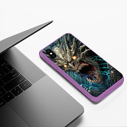 Чехол iPhone XS Max матовый Кричащий демон, цвет: 3D-фиолетовый — фото 2