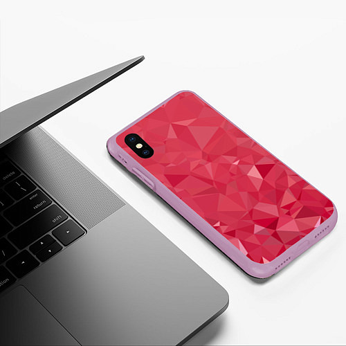 Чехол iPhone XS Max матовый Блеск геометрии / 3D-Сиреневый – фото 3