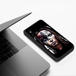 Чехол iPhone XS Max матовый Индианка - боевой окрас, цвет: 3D-черный — фото 2