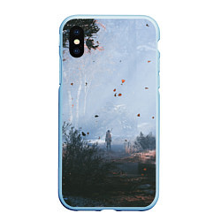 Чехол iPhone XS Max матовый God of War Atreus, цвет: 3D-голубой